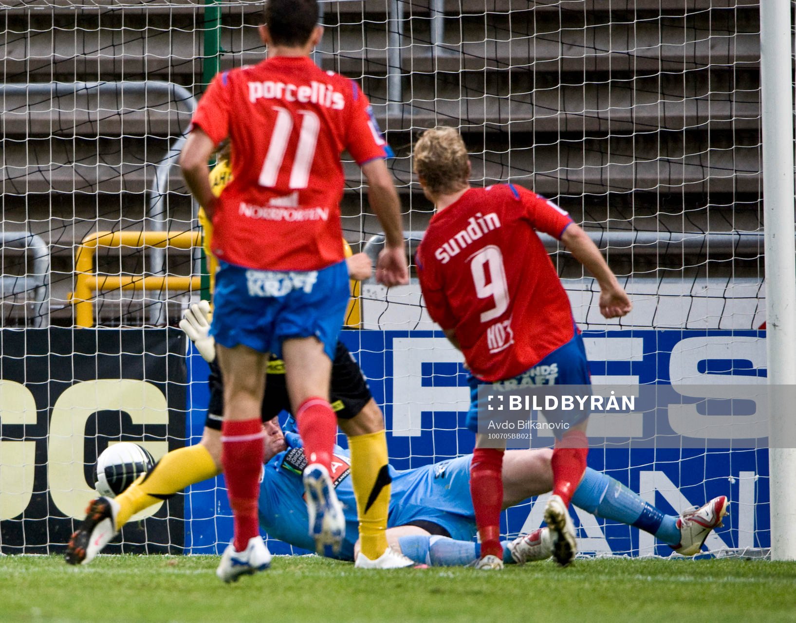 Erik Sundin, Helsingborg, gör andra målet för Helsingborg