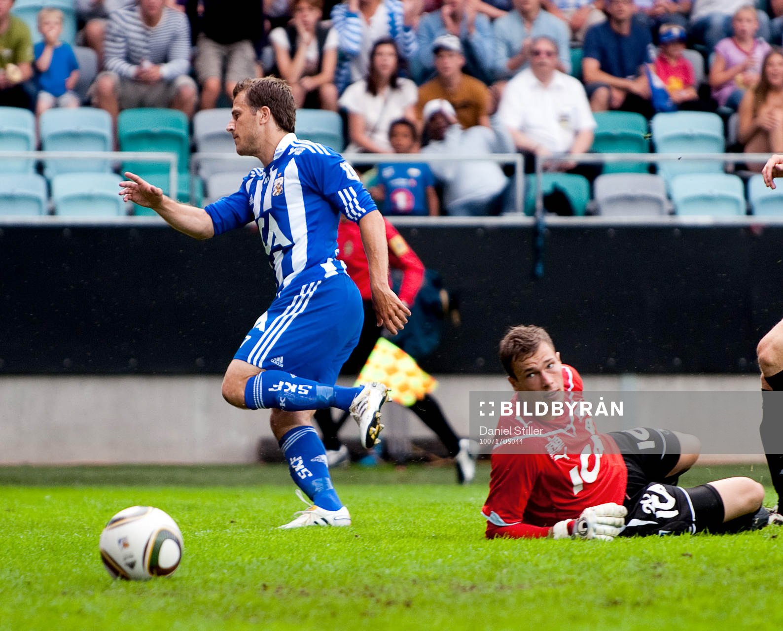 Tobias Hysén, Göteborg, gör 1-0. Robin Malmkvist,