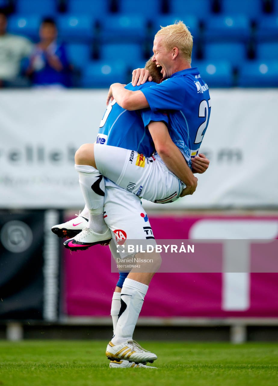 Fredrik Jensen, Trelleborg gjorde 2-1. Jubel med Mattias