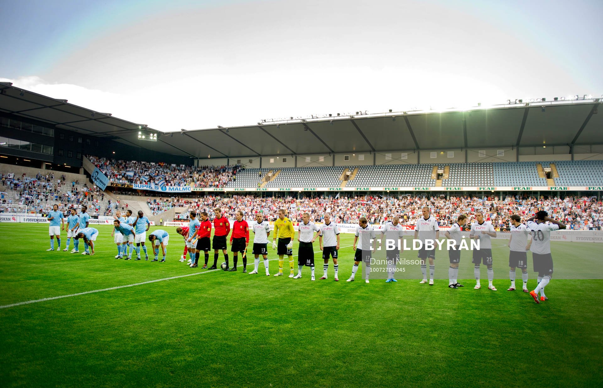 Malmö och Fulham laguppställning. Line-up