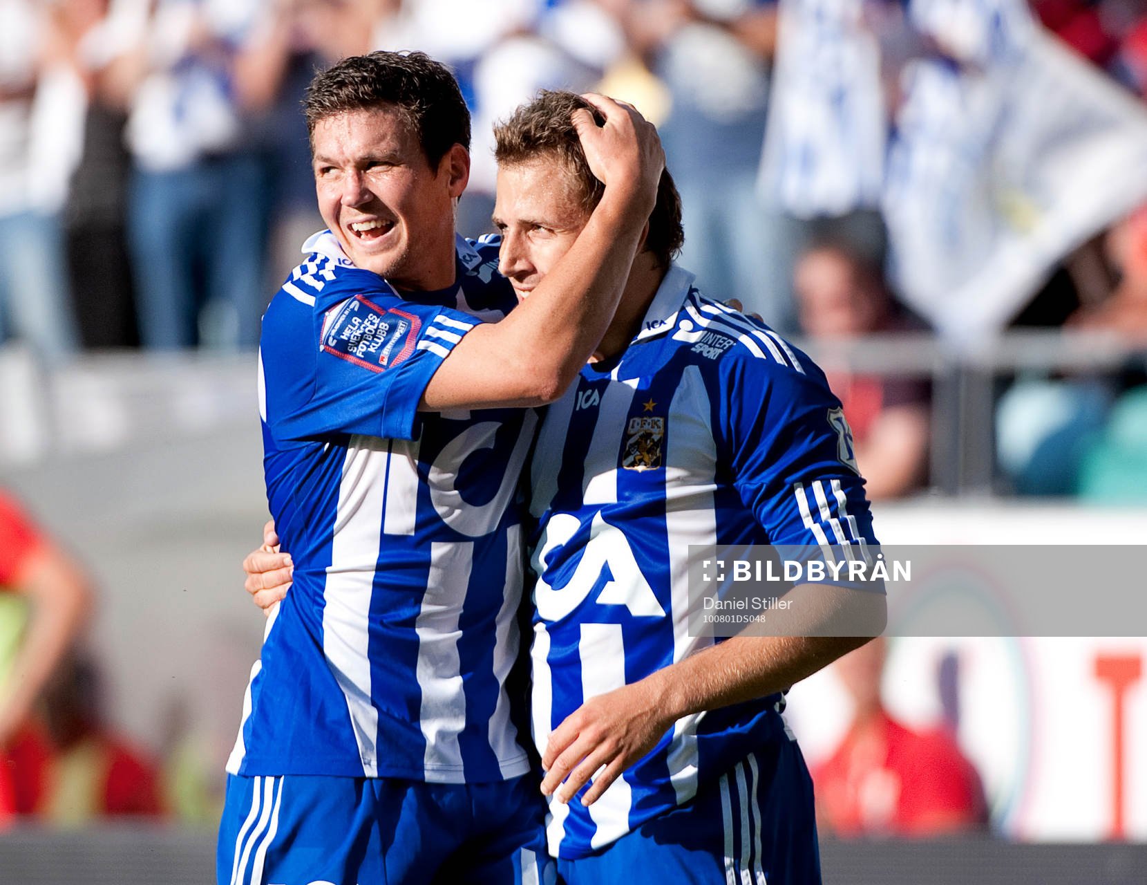 Hannes Stiller och Tobias Hysén, glädje, jubel
