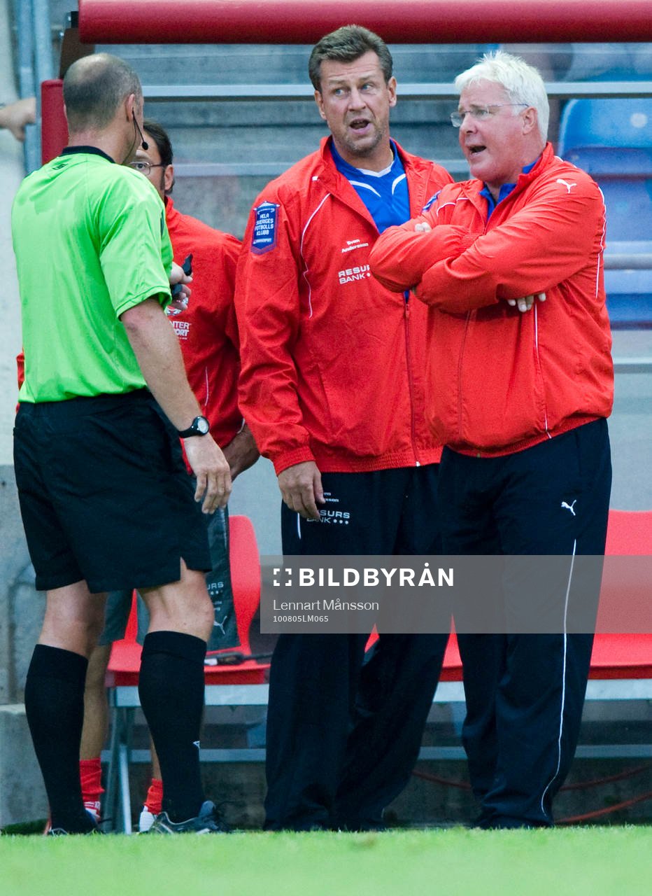 Conny Karlsson och Sven Andersson, tränare, Helsingborg,