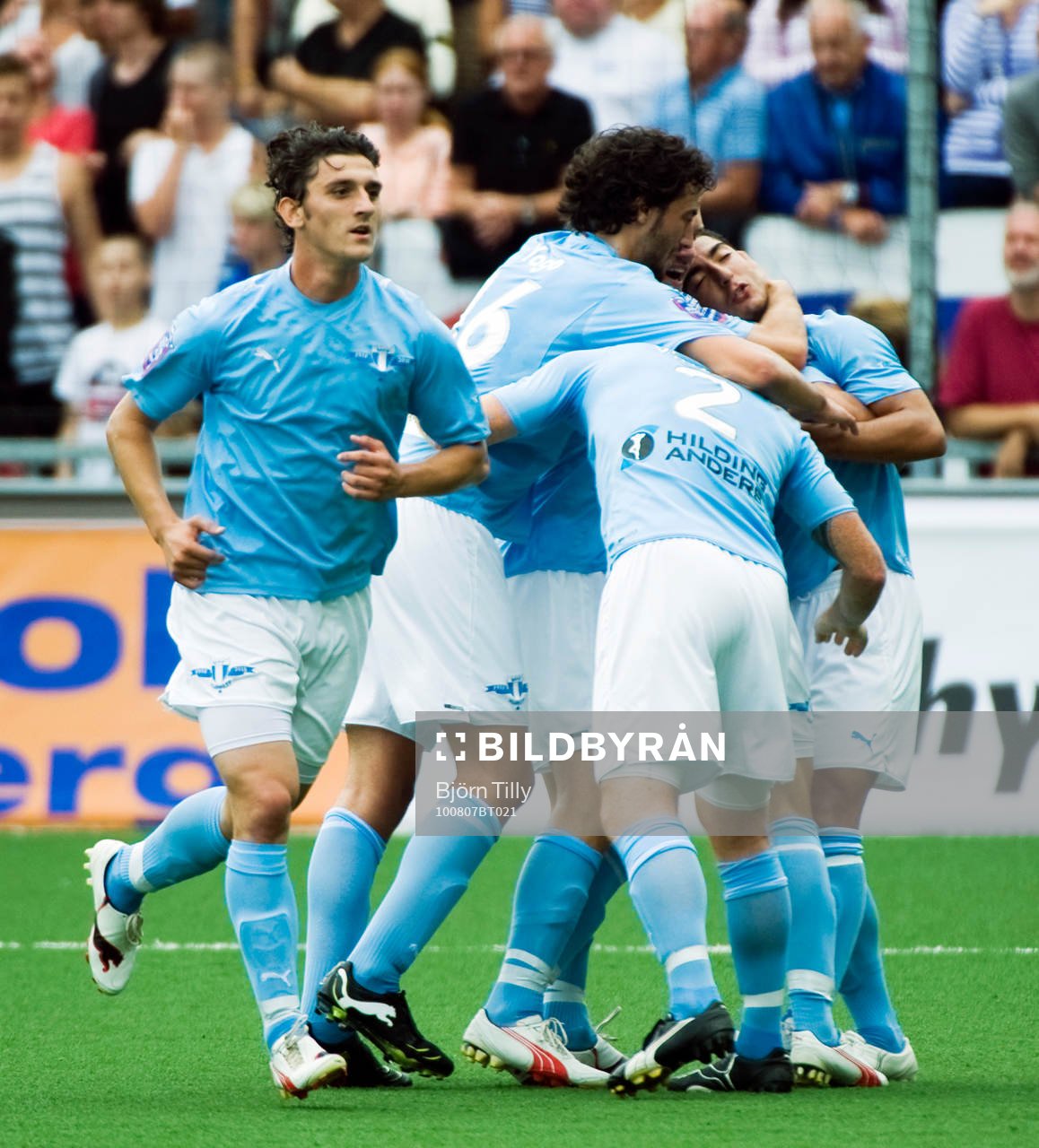 Agon Mehmeti, Yago Fernandez och Jiloan Hamad, Malmö jubel