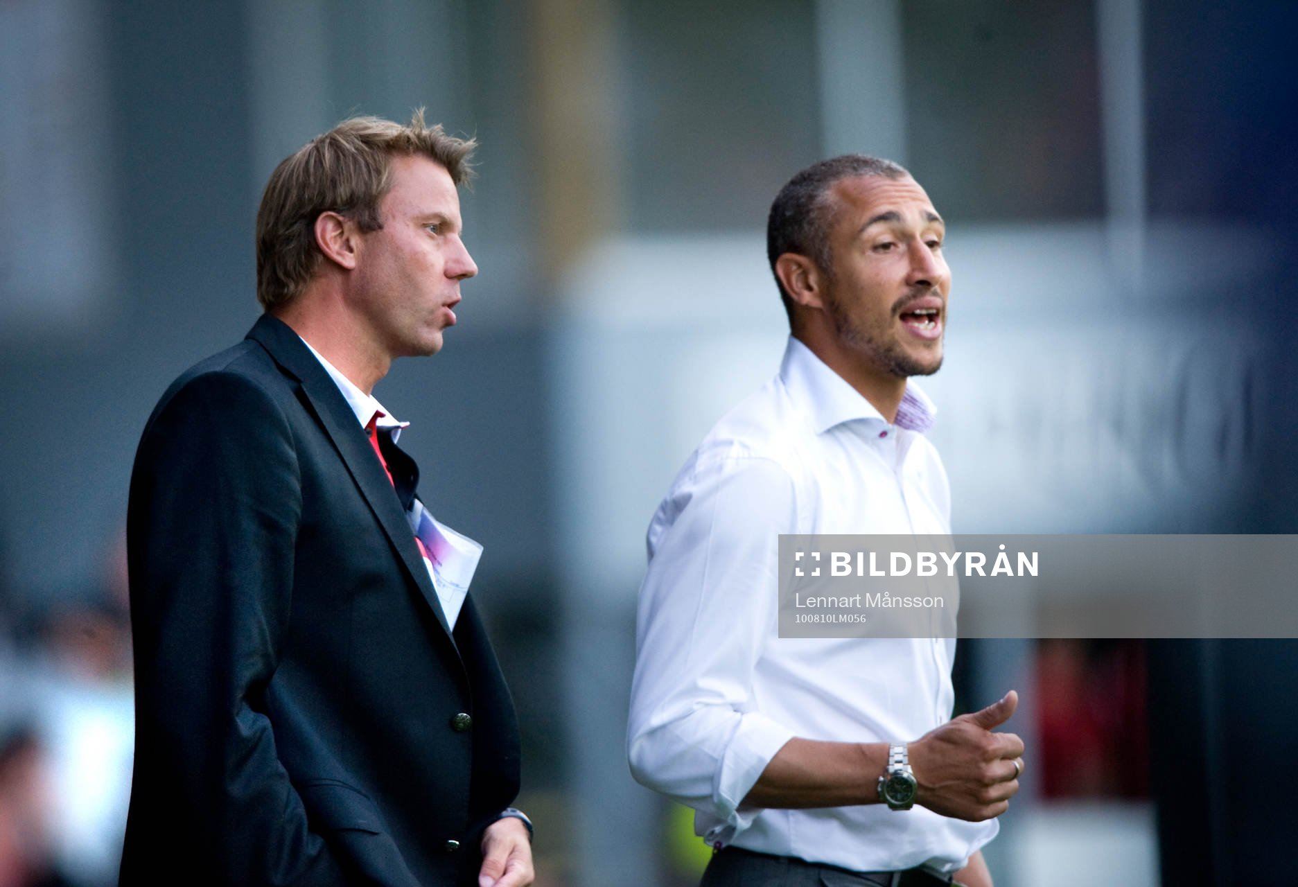 Hans Eklund och Henrik Larsson, tränare, Landskrona