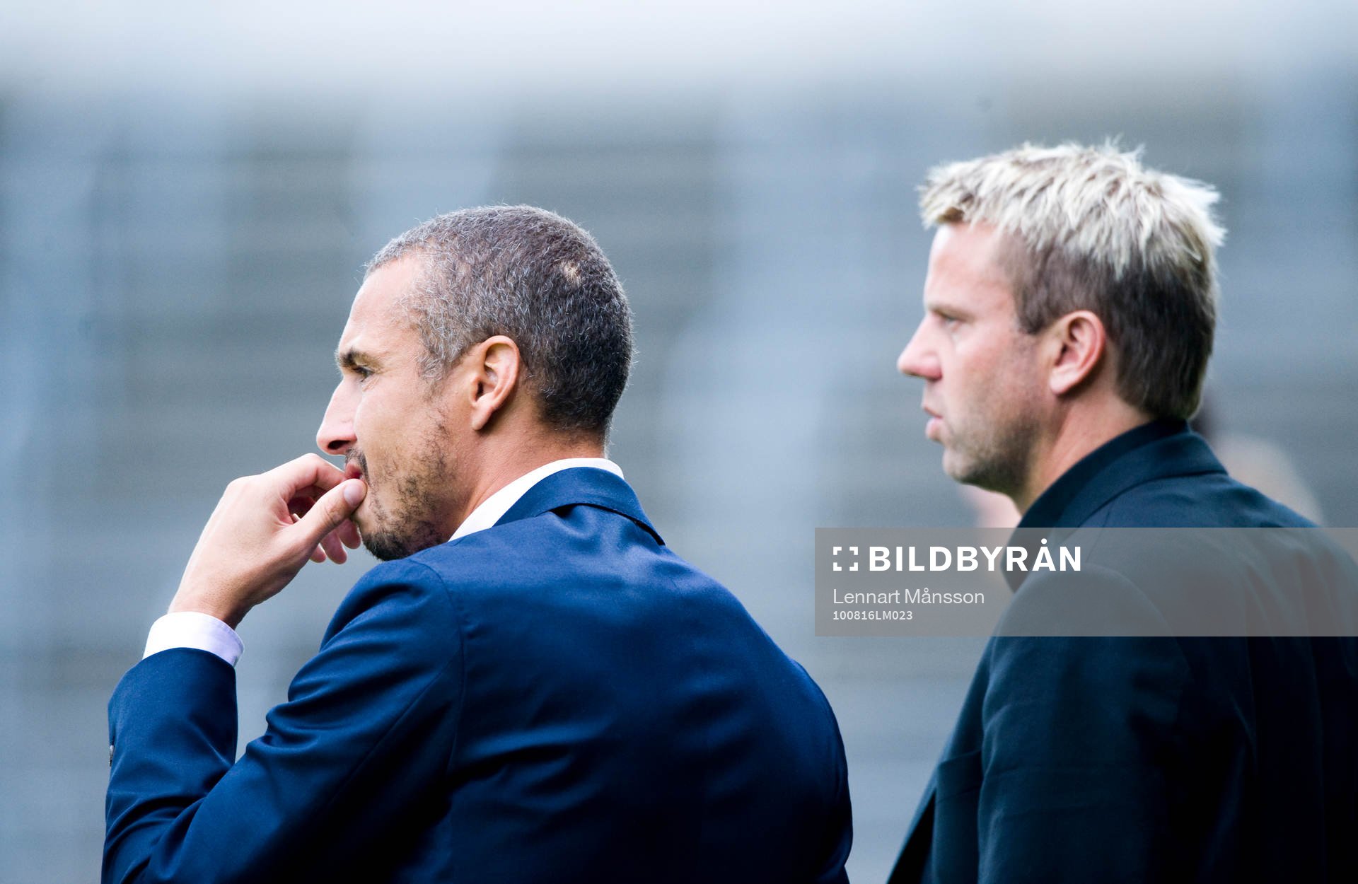 Henrik Larsson och Hans Eklund, tränare, Landskrona