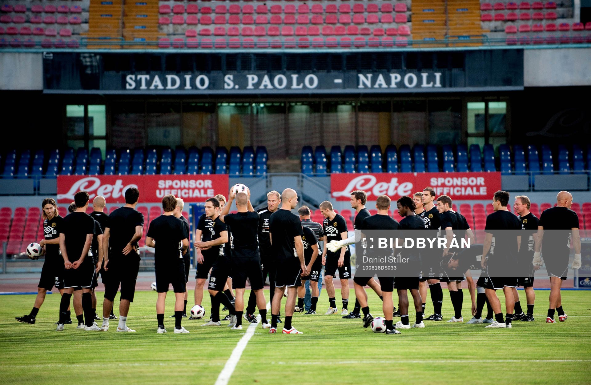 Elfsborg tränar på Stadio San Paolo, Napoli (Neapel,