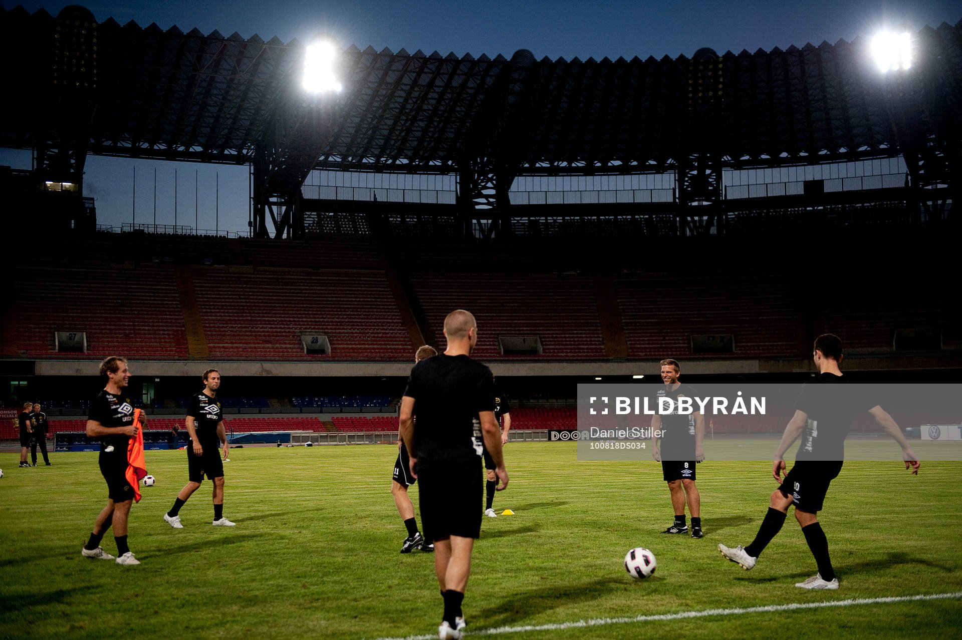 Elfsborg tränar på Stadio San Paolo, Napoli (Neapel,