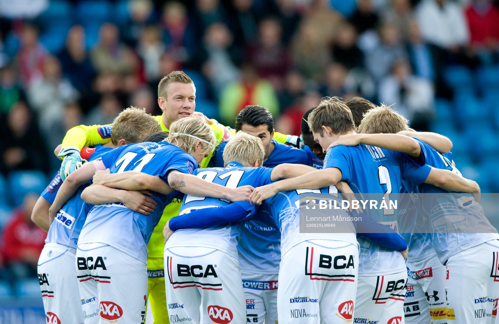 Samling före avspark, Viktor Noring, målvakt, Trelleborg