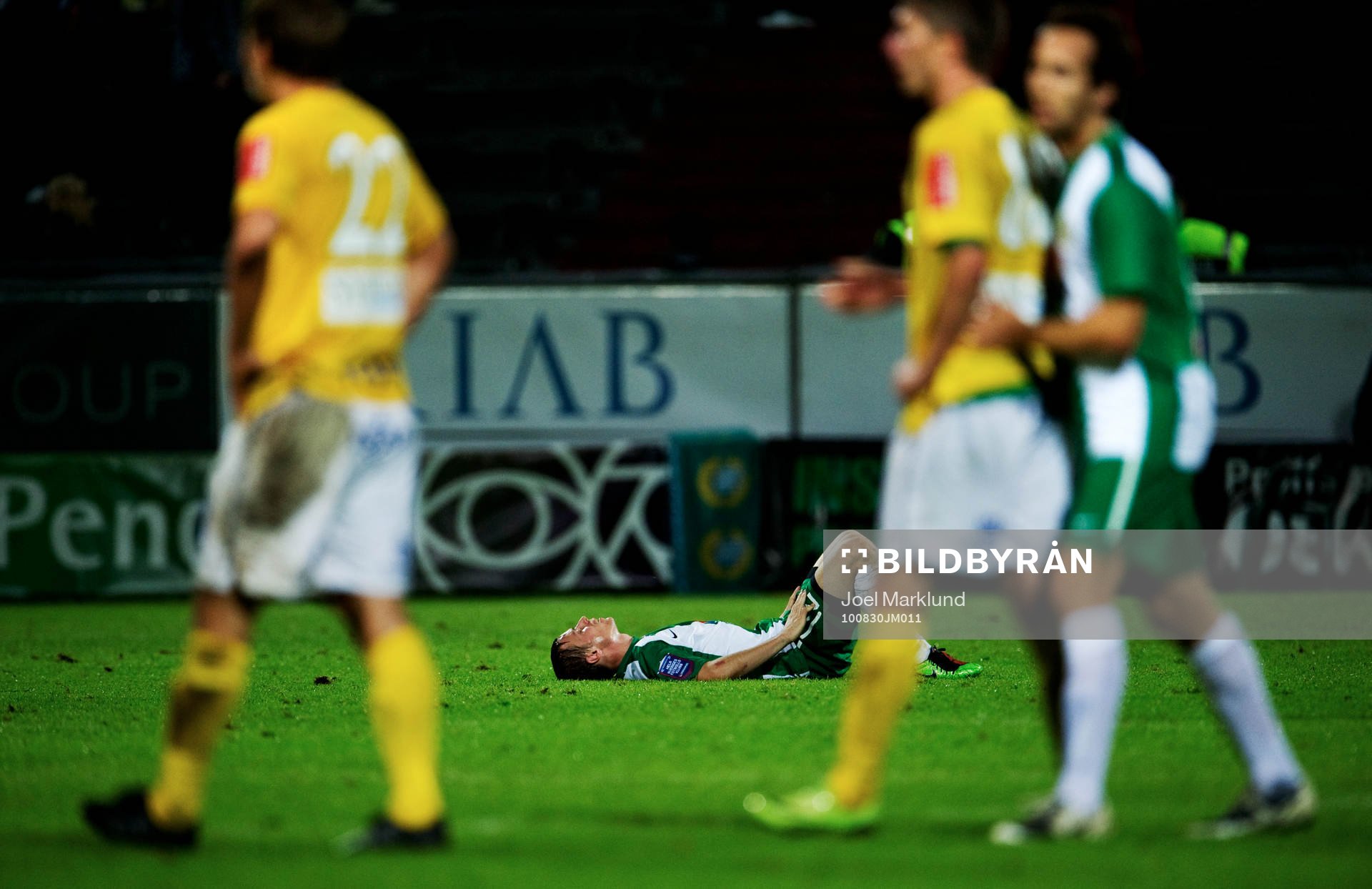 David Johansson, Hammarby, ligger utslagen