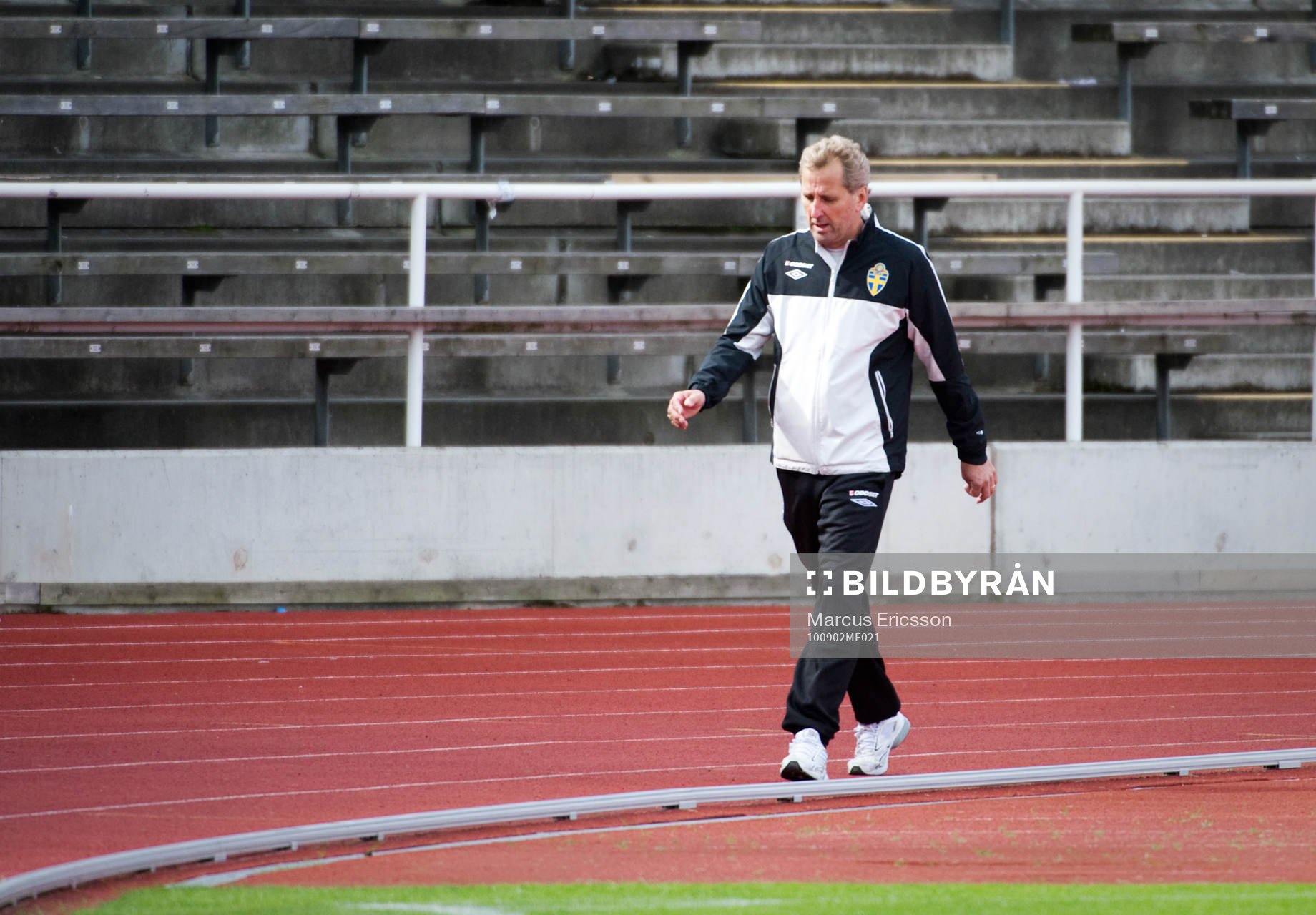 Erik Hamrén, förbundskapten kom till Stadion 40 min innan