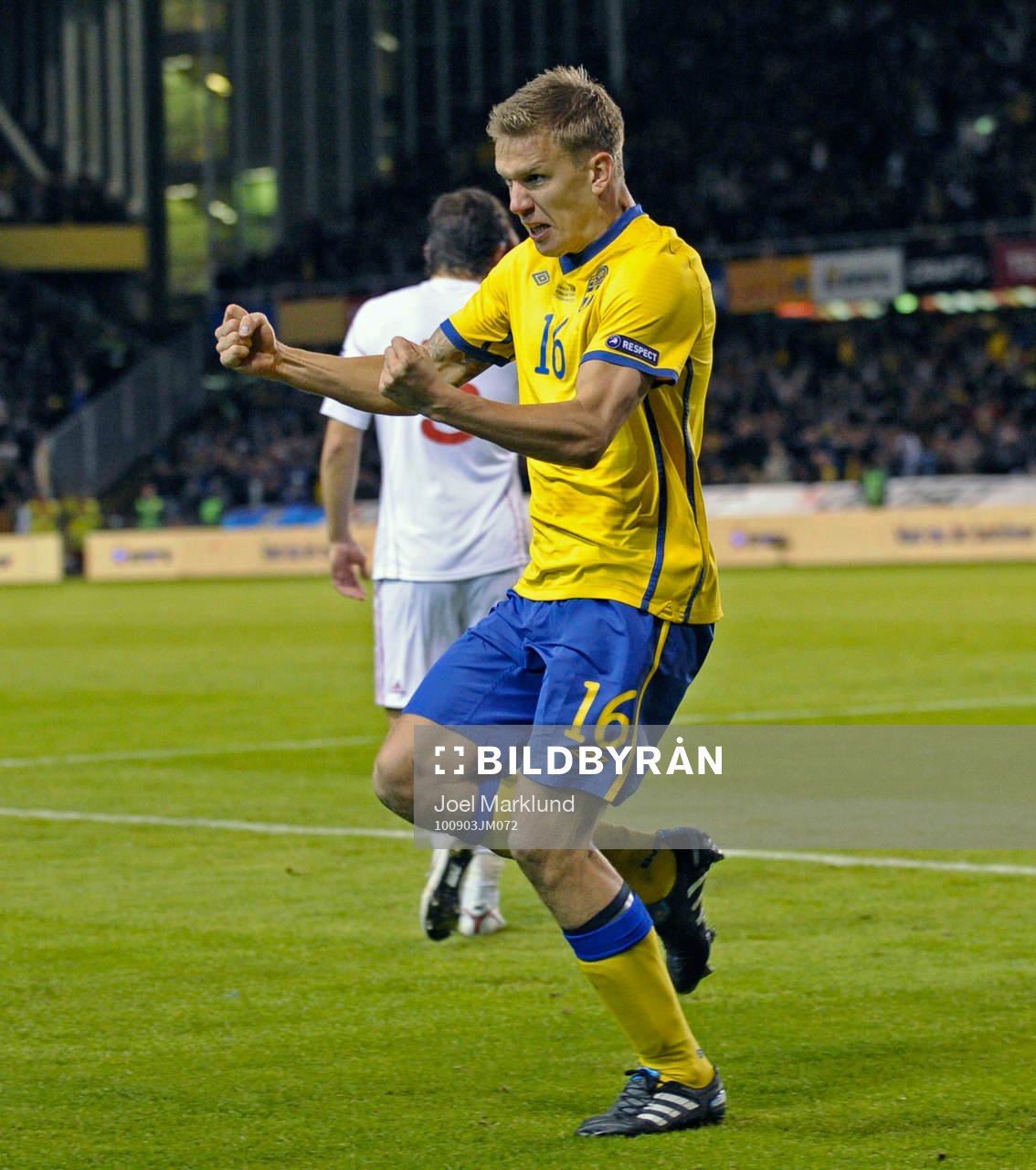  Pontus Wernbloom, Sverige jubel efter 1-0