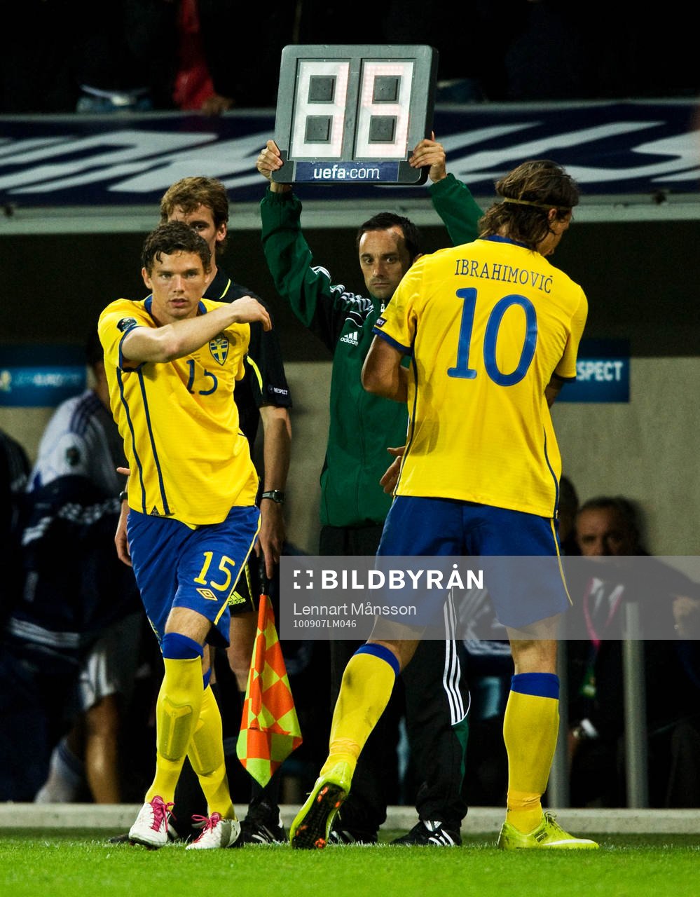 Marcus Berg och Zlatan Ibrahimovic, byte