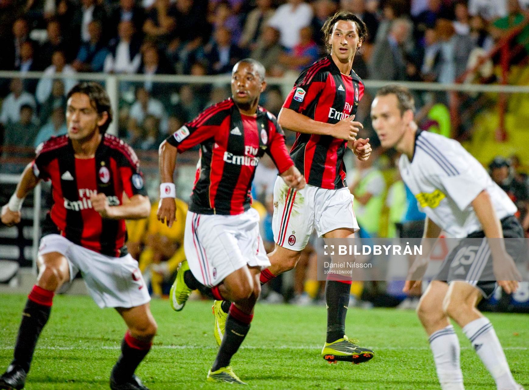 Inzaghi, Robinho, och Zlatan Ibrahimovic, Milan
