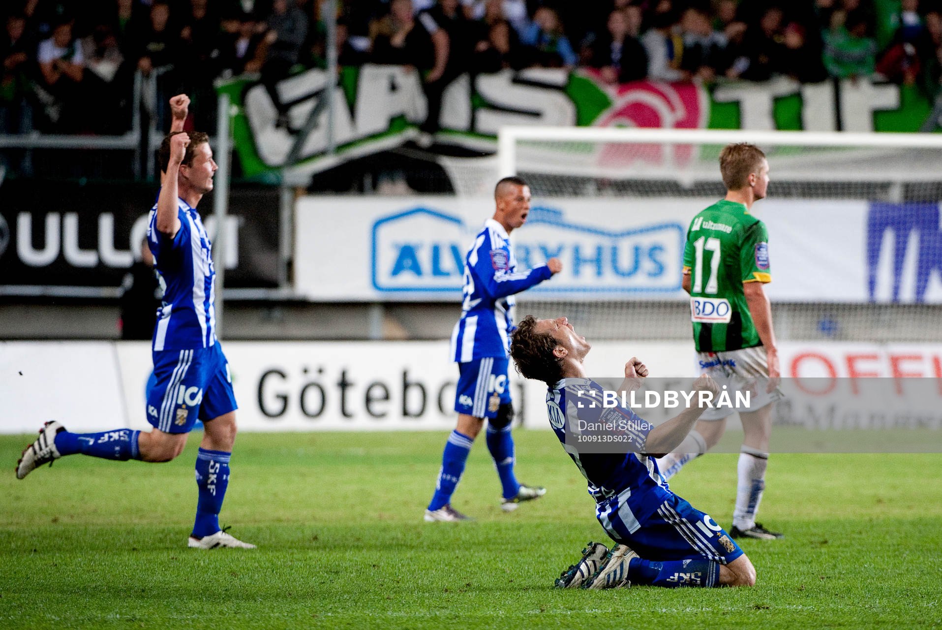   Jakob Johansson, Tobias Sana, Tobias Hysén,  Göteborg, jubel efter segern