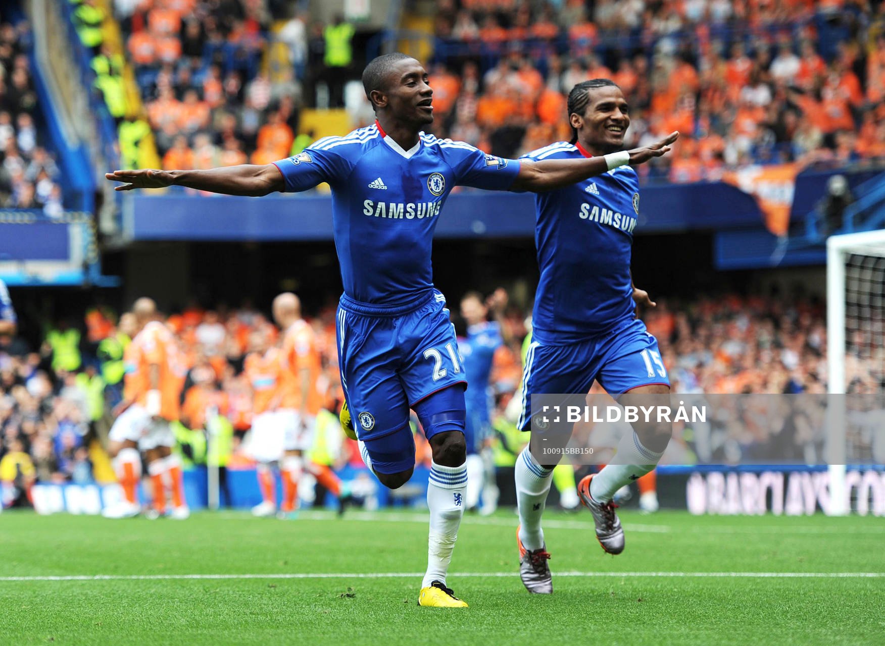 Salomon Kalou och Florent Malouda, glädje, jubel
