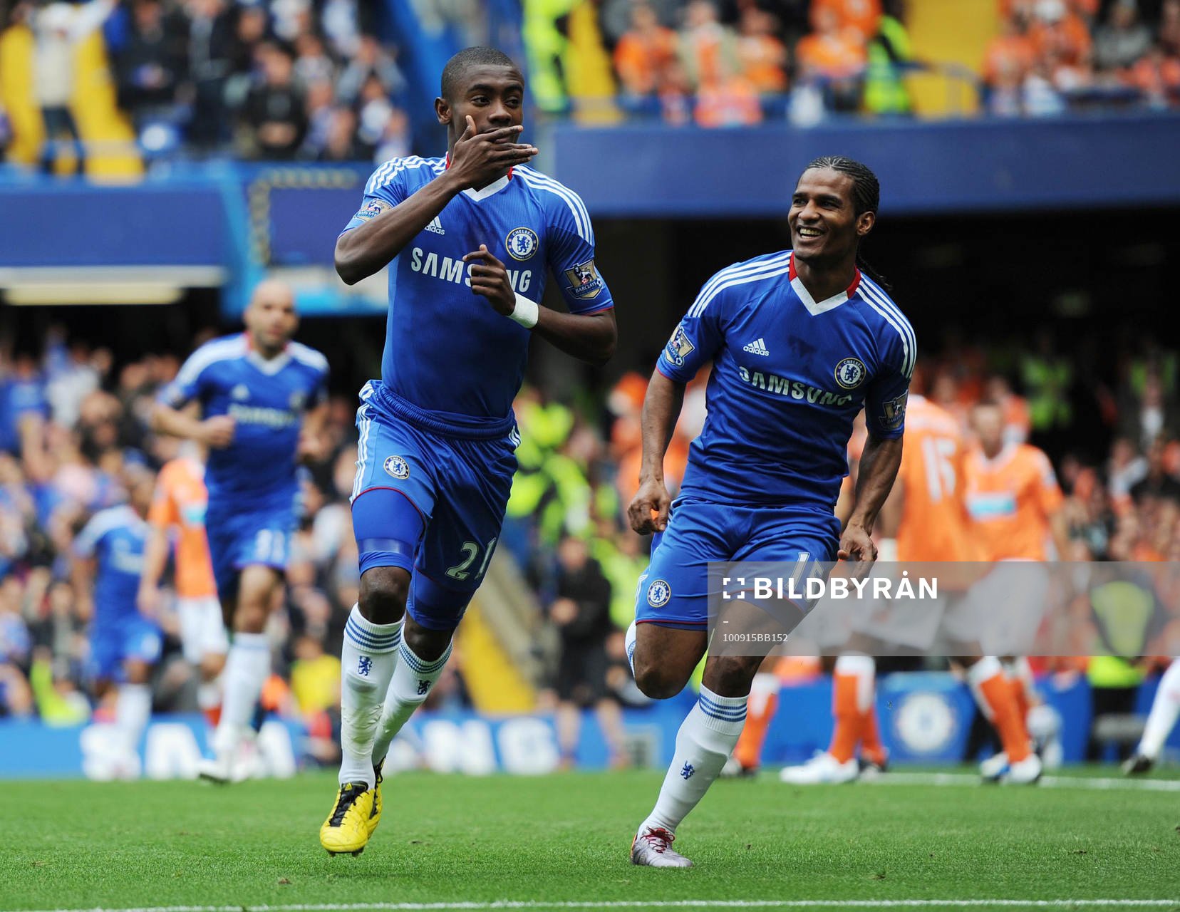 Salomon Kalou och Florent Malouda, glädje, jubel