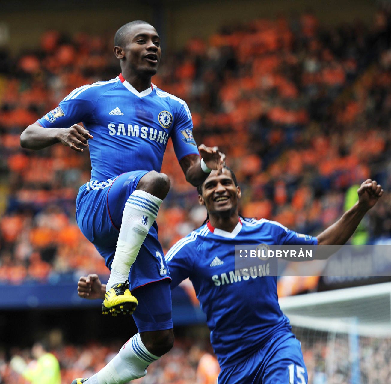 Salomon Kalou och Florent Malouda, glädje, jubel