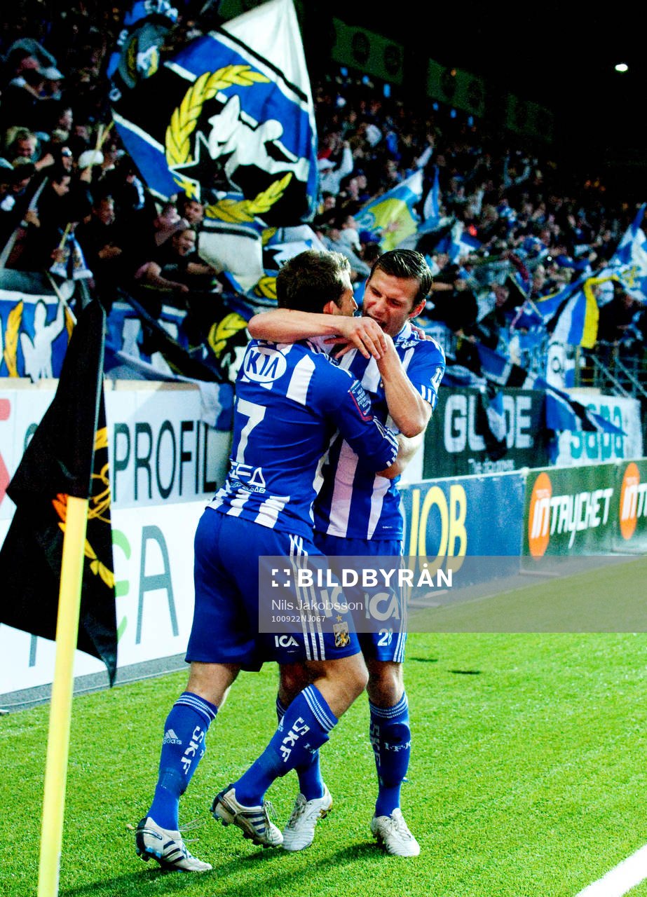  Tobias Hysén och Theodor Elmar Bjarnason, Göteborg, jubel, glädje.