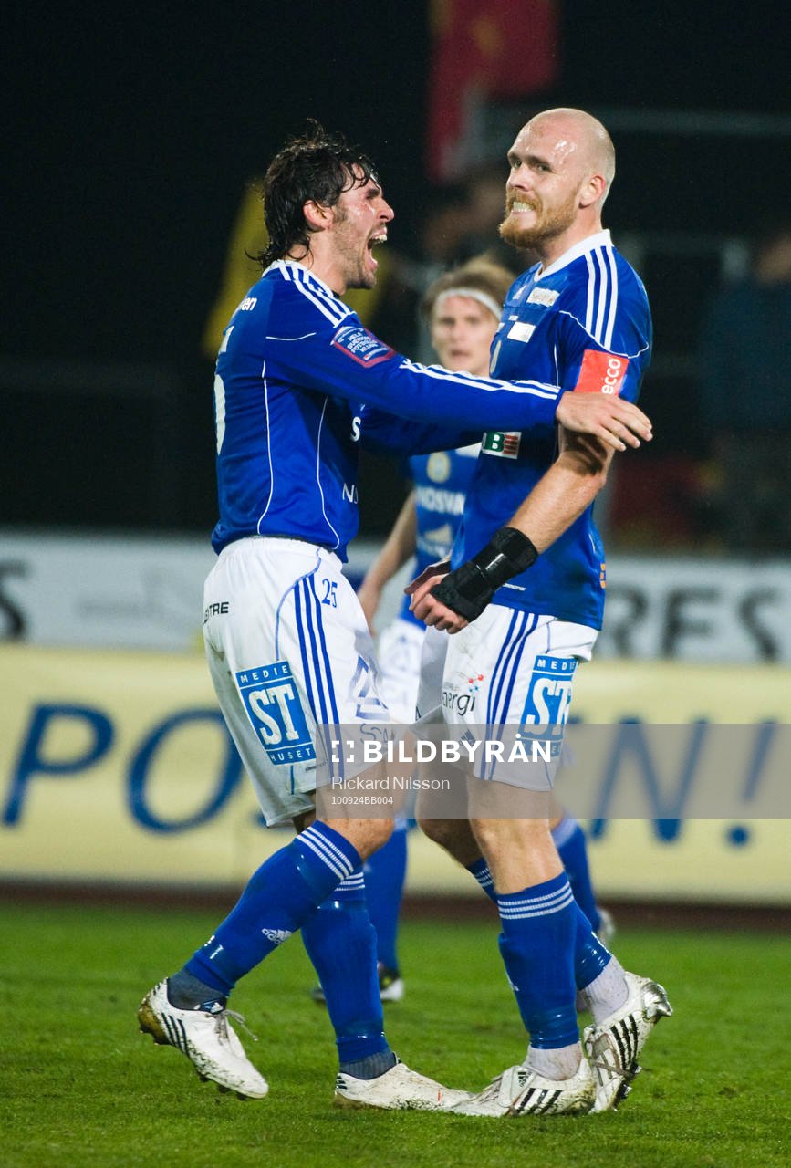Nuri Mustafi och Hannes Sigurdsson, Sundsvall, jubel
