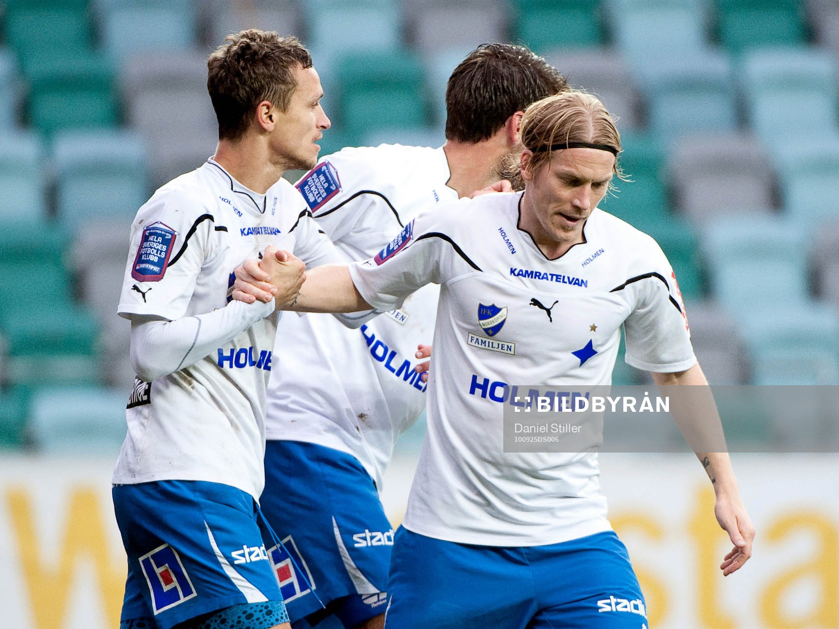 Shptetim Hasani, Norrköping, gör 1-0. Jubel Eirik Dybendal