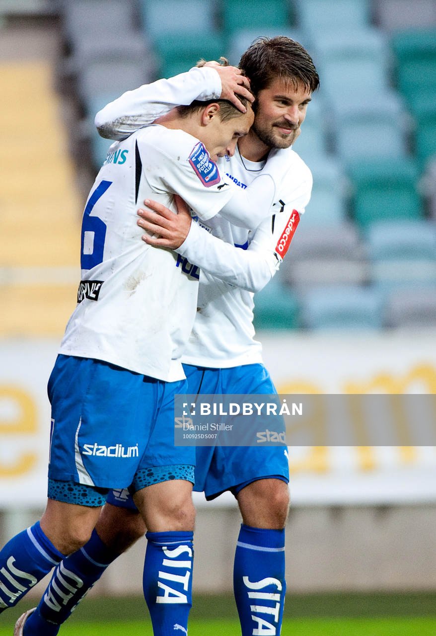 Shptetim Hasani, Norrköping, gör 1-0. Jubel