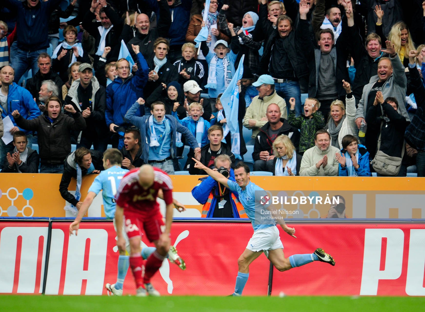 Daniel Andersson, Malmö har gjort 1-0. Jubel