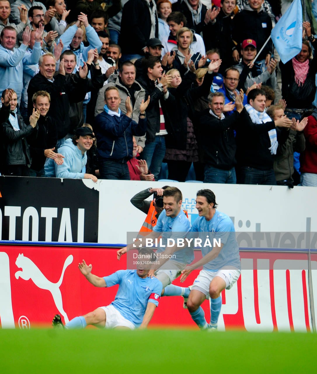 Daniel Andersson, Malmö har gjort 1-0. Jubel