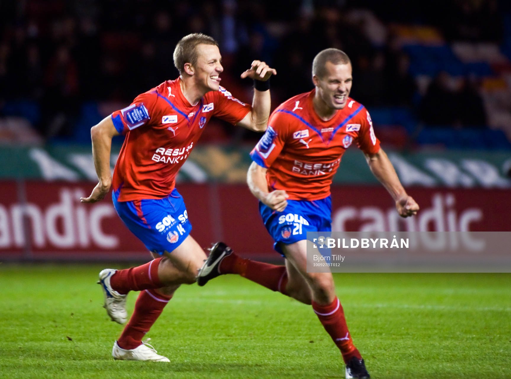 Erik Edman och Christoffer Andersson, Helsingborg, jubel