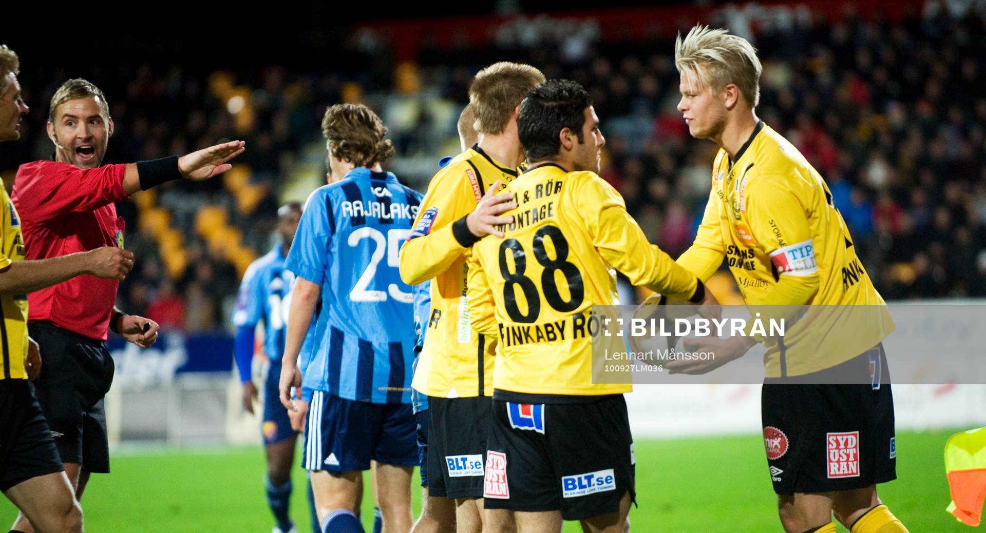 Jim Petersson, domare. David Löfquist, Mjällby