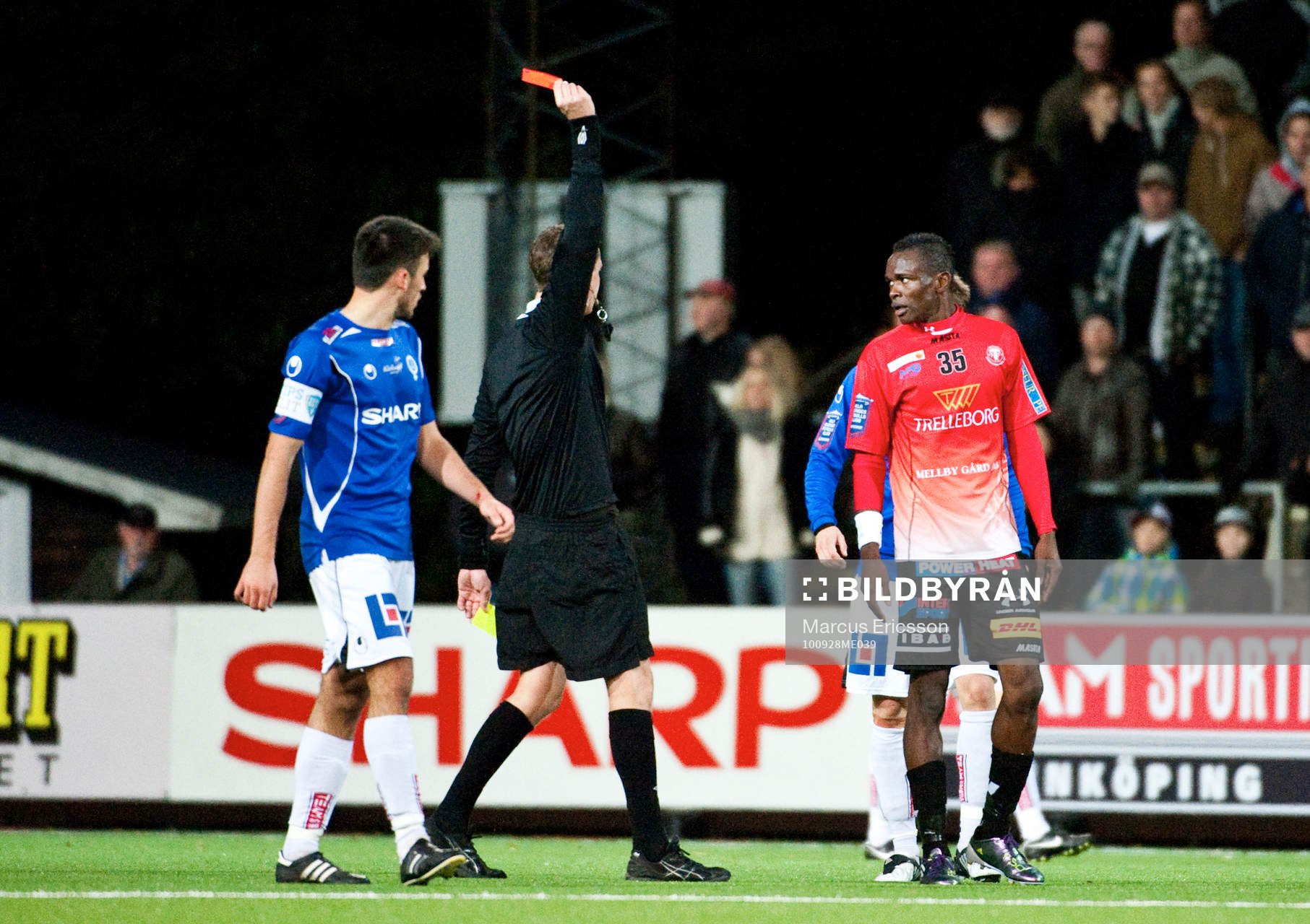 Ibrahim Koroma, Trelleborg, rött kort, varning, utvisning