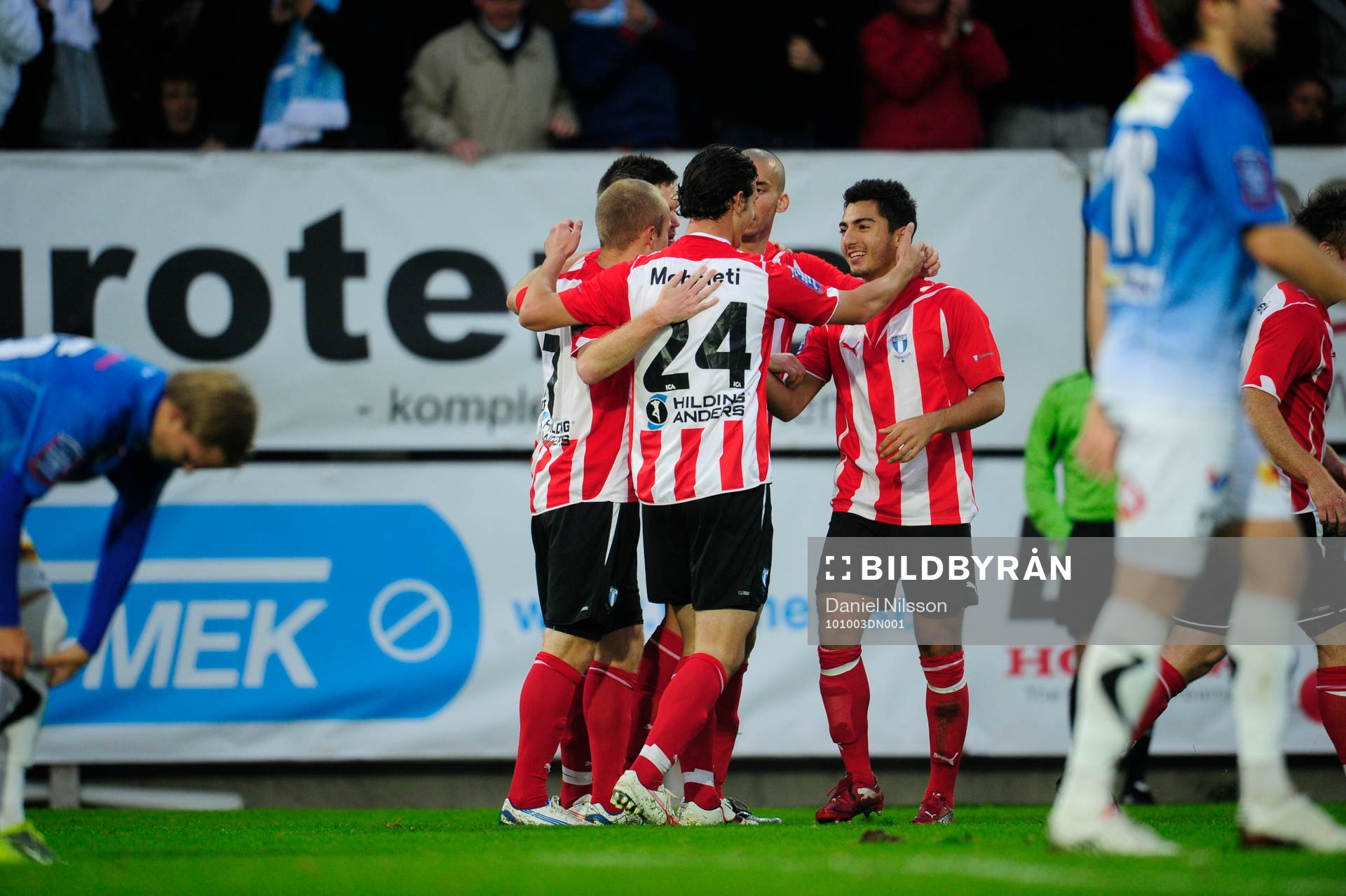 Jiloan Hamad, Malmö, gjorde 1-0. Jubel