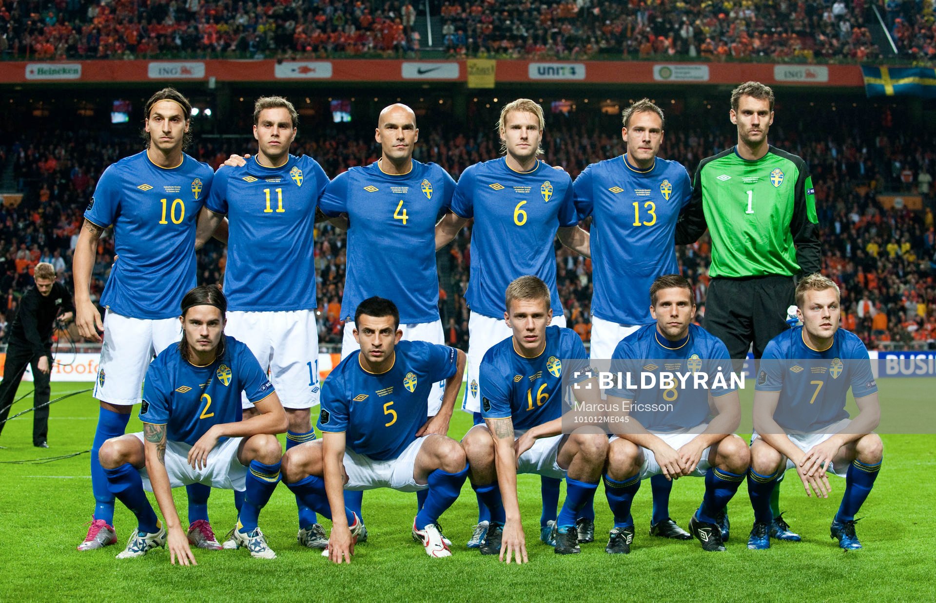 Lagbild, startelva, Zlatan Ibrahimovic, Johan Elmander,