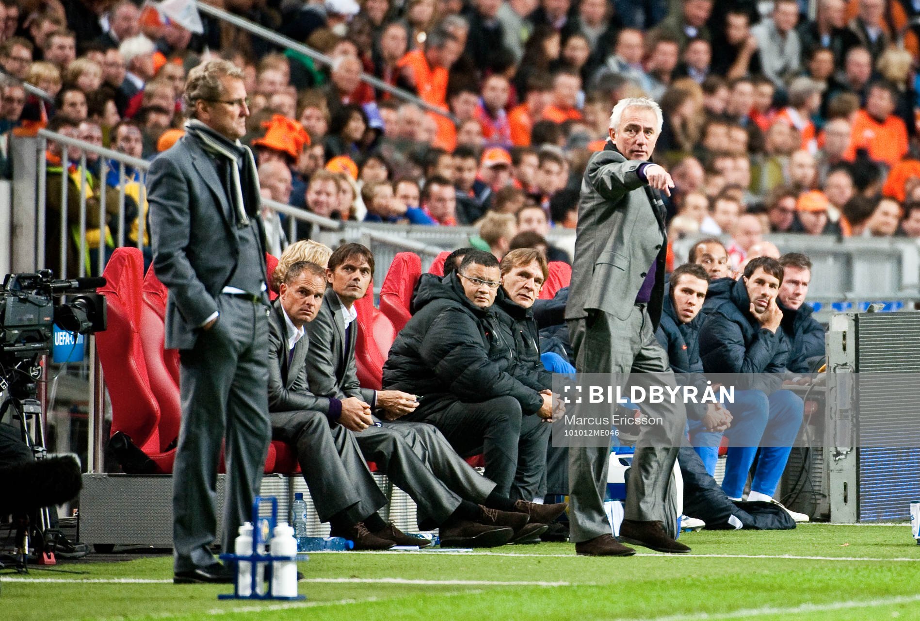 Erik Hamrén, förbundskapten och Bert van Marwijk, Holland