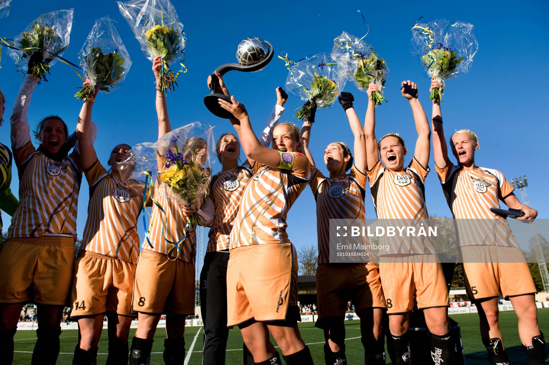  Guld jubel i LDB Malmö. Malin Levenstad, LDB, jubel, glädje. SM-guld, Svenska Mästare 2010.