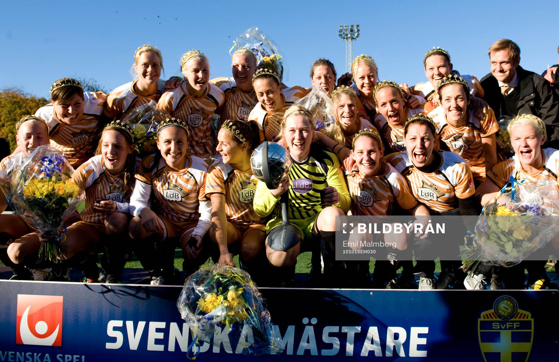 Guld jubel i LDB Malmö, jubel, glädje. SM-guld, Svenska