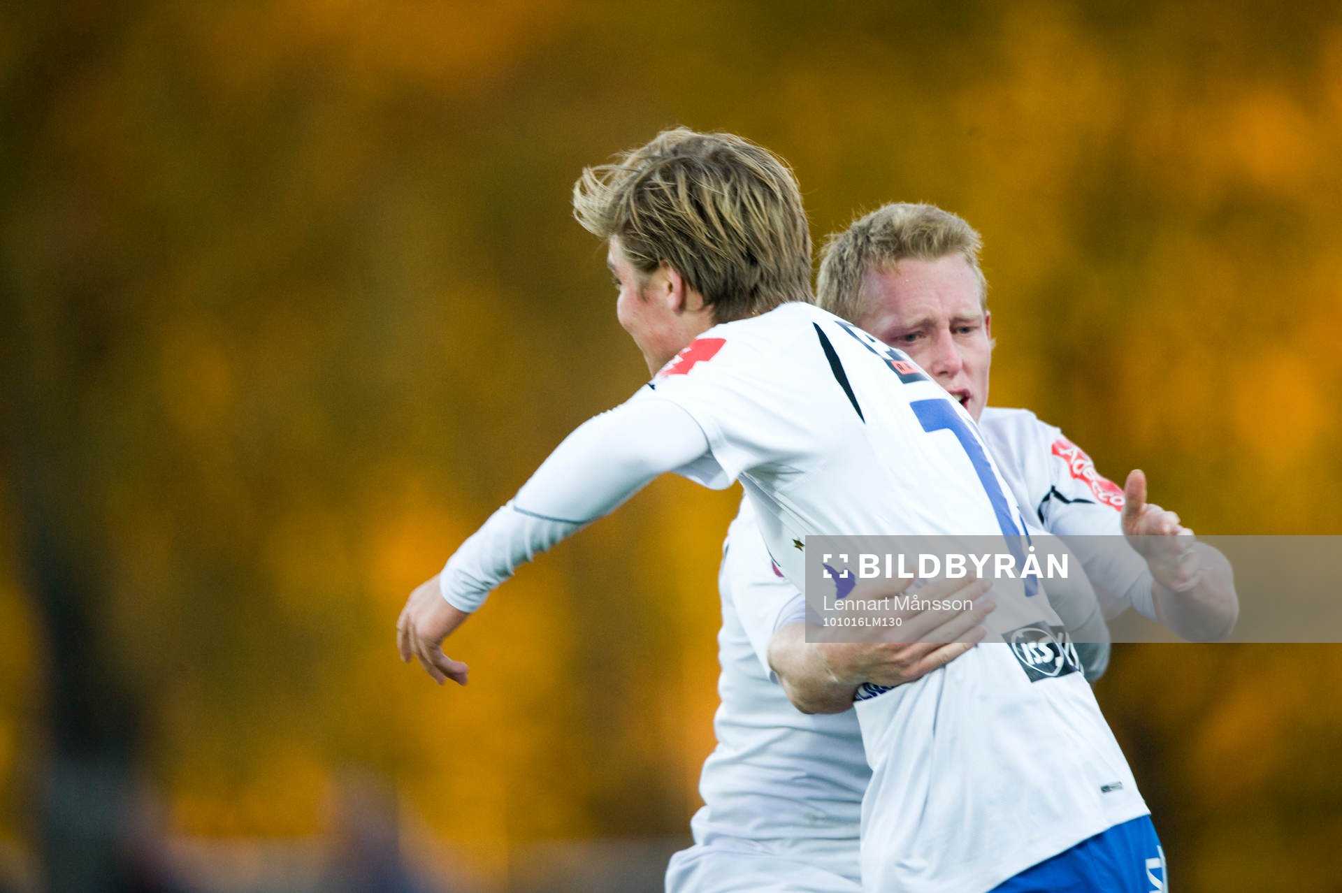  Norrköpings inhoppare och hjälte Christoffer Nyman jublar och grattas. Jubel.