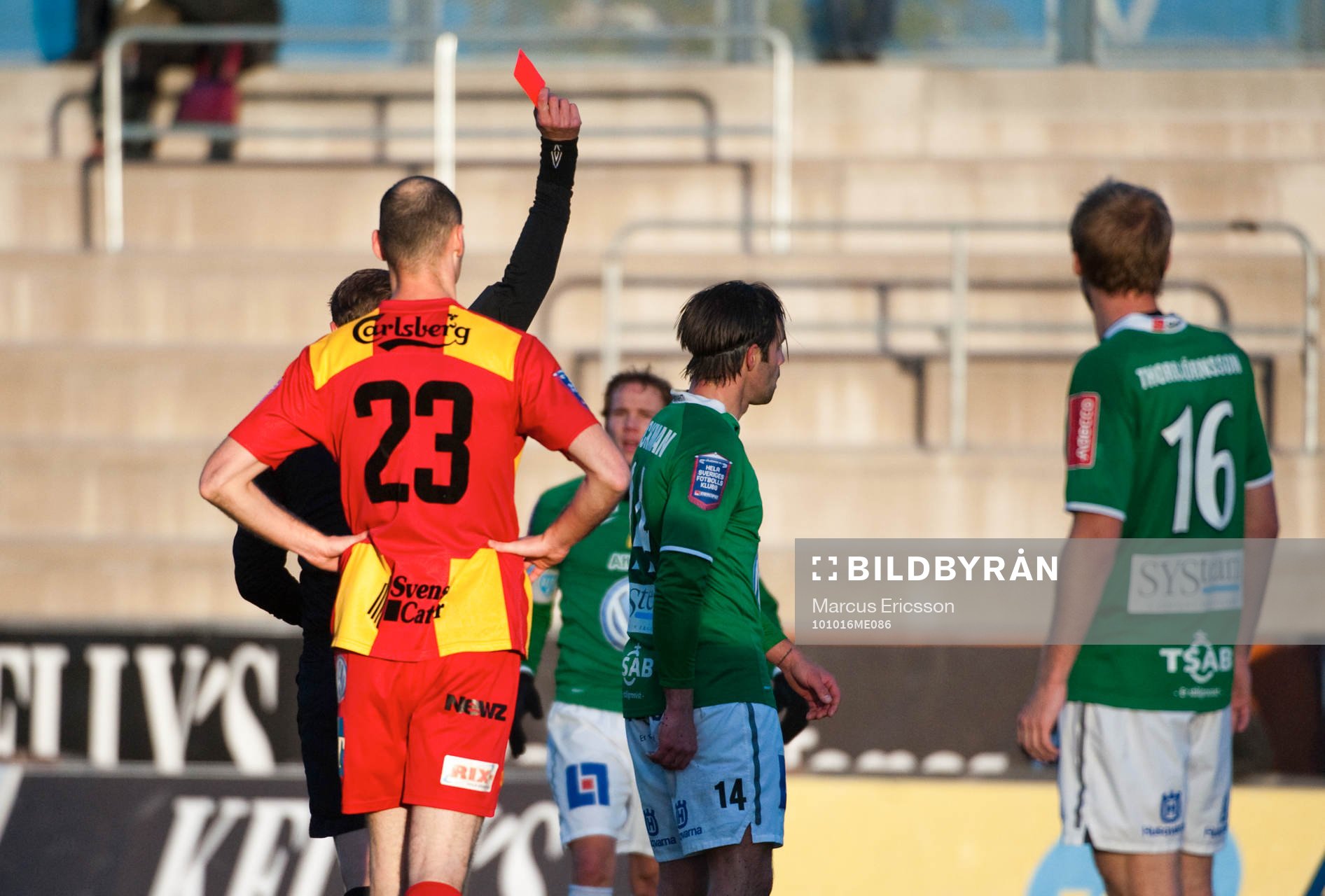 Tomas Backman, Jönköping får rött kort