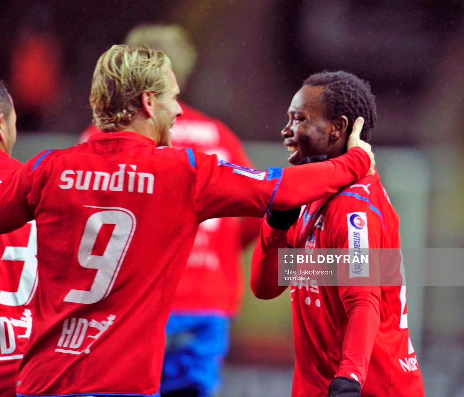 Erik Sundin och May Mahlangu, Helsingborg (jubel)