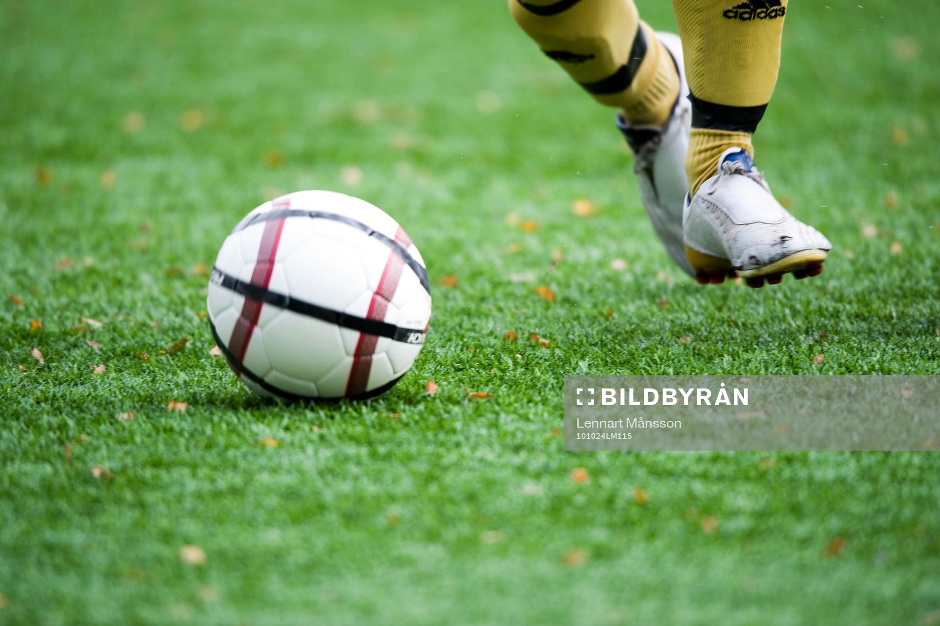 Fot, fötter, boll, fotboll, gräs, gräsmatta
