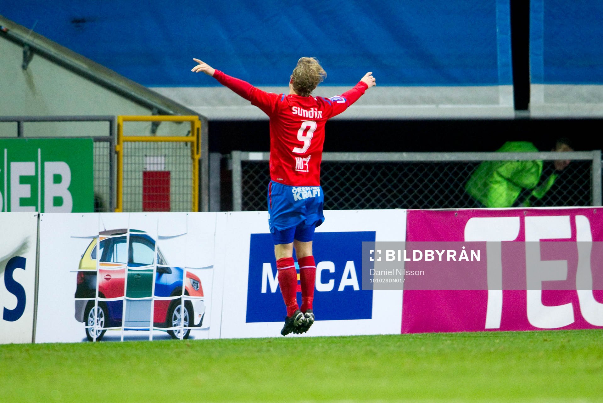 Erik Sundin, Helsingborg gjorde 1-0. jubel