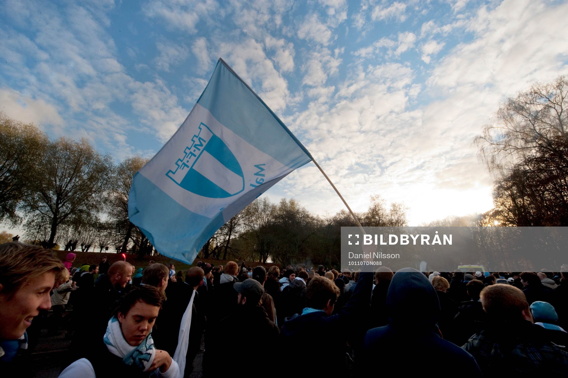 Fotboll, Malmö FF supportrar på väg till