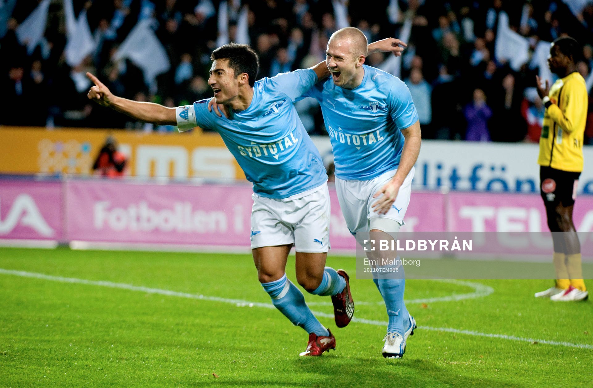 Jiloan Hamad, MFF gör 1-0. Jubel