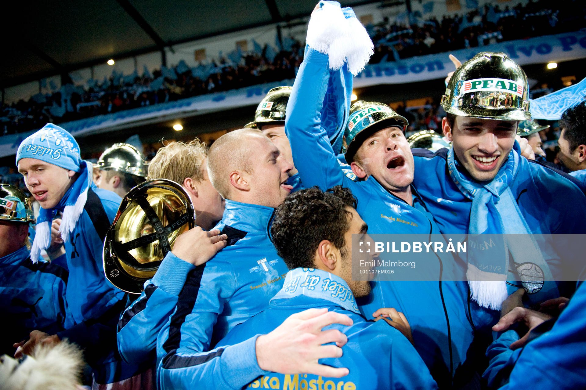 MFF vinner SM-guld, Svenska Mästare 2010,  jubel, glädje