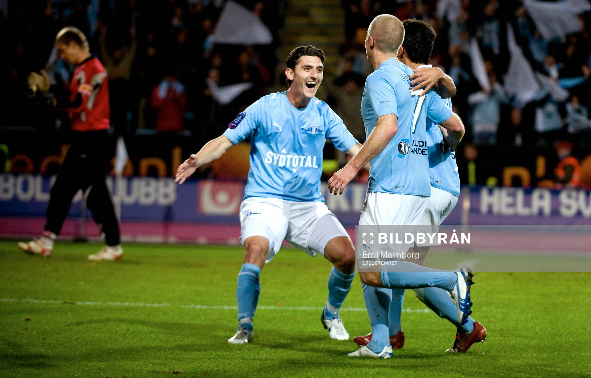 Jiloan Hamad, MFF gör 1-0. Jubel