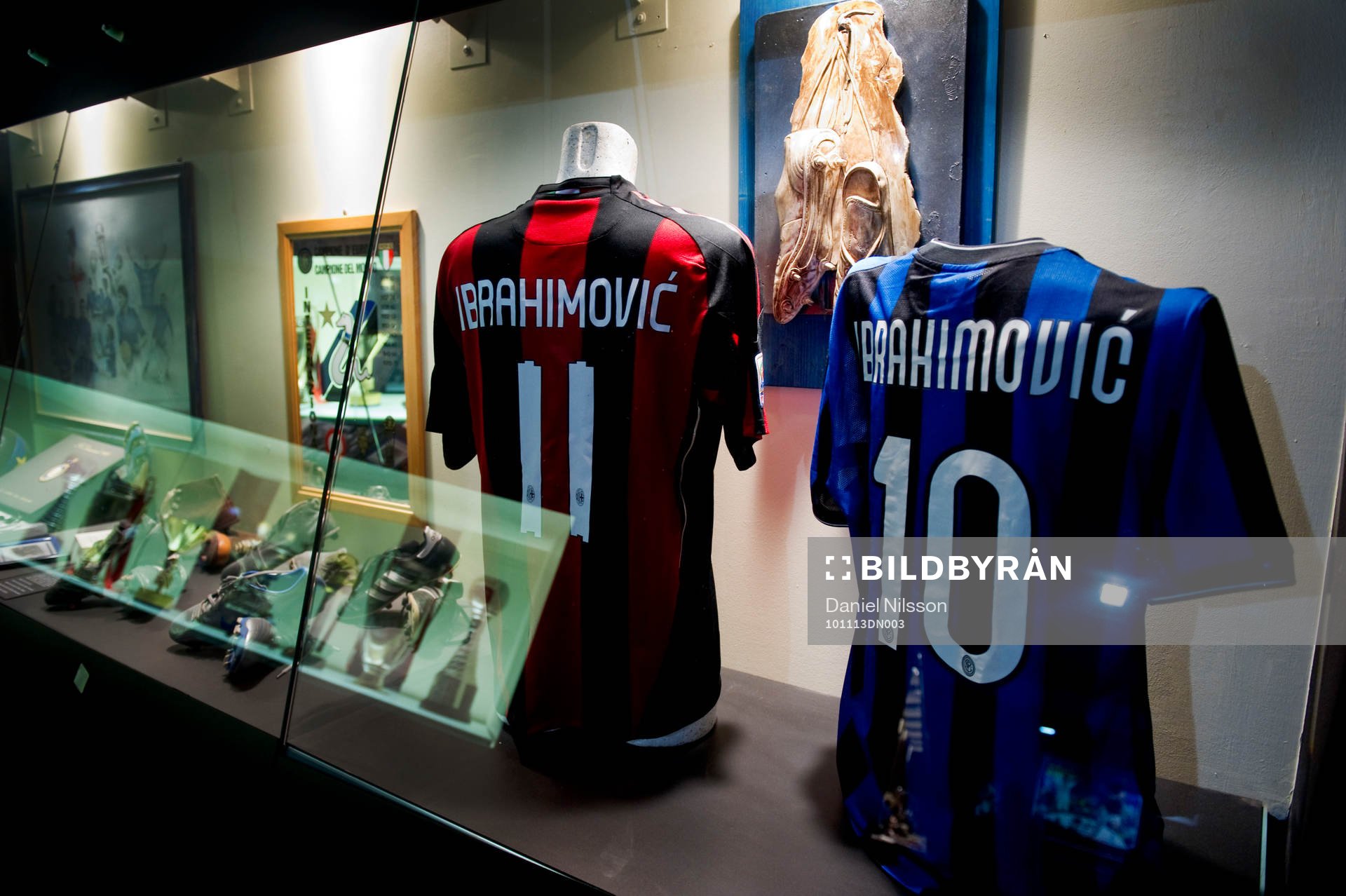 Zlatan Ibrahimovics tröjor på San Siros Museum