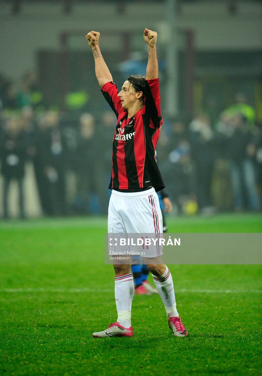  Zlatan Ibrahimovic, Milan jubel efter matchen.