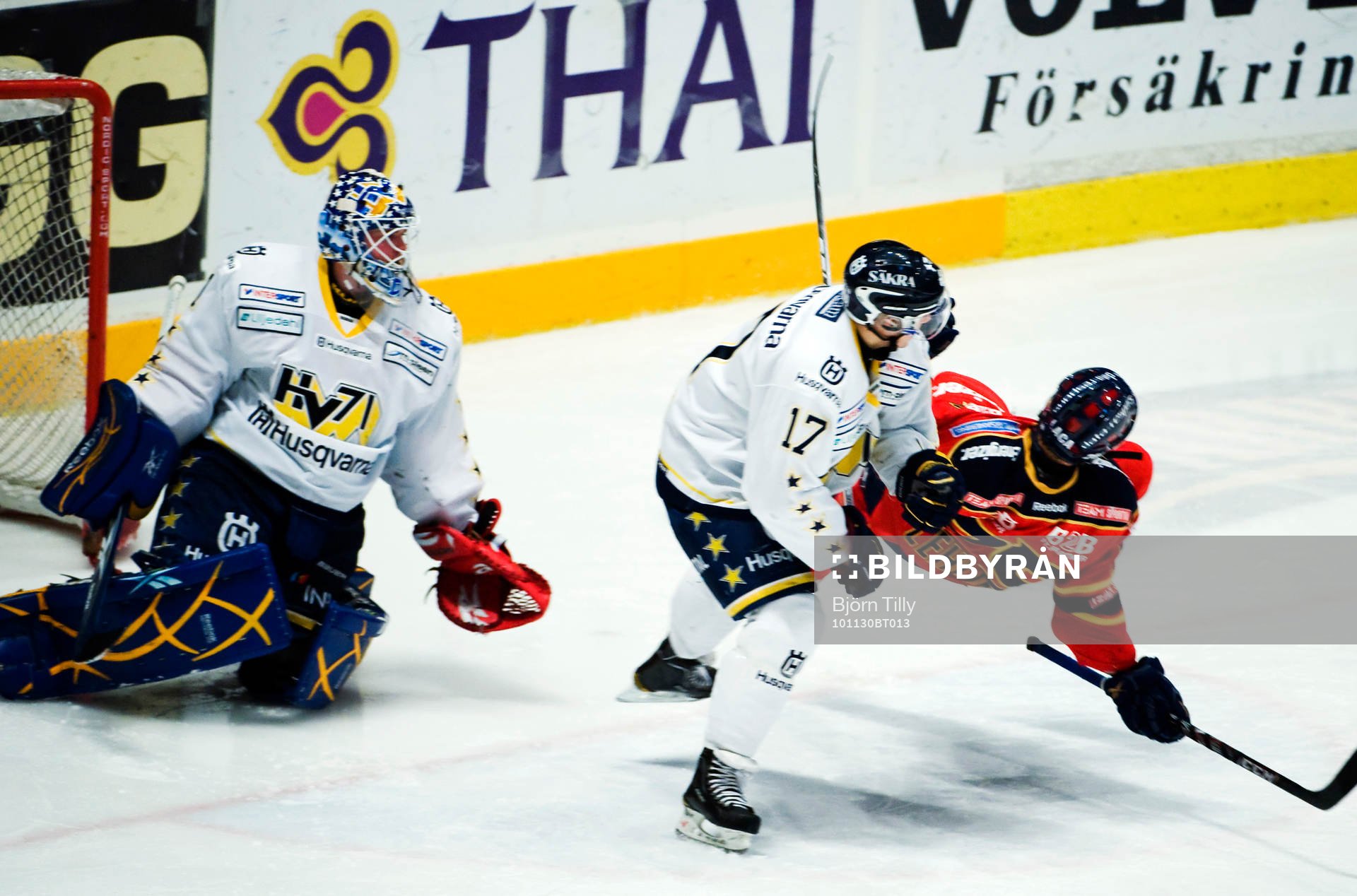 Daniel Larsson, målvakt, Andreas Falk, HV71 och Patrick