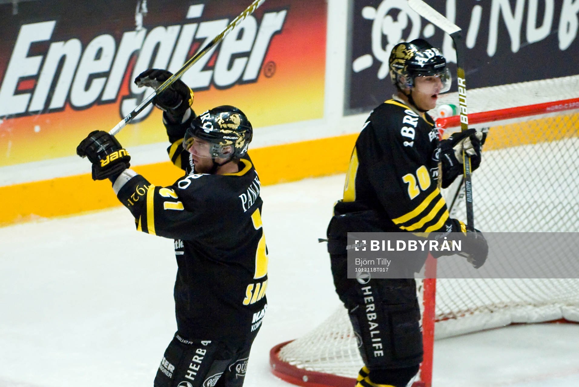 Christian Sandberg och Daniel Bång, AIK, jubel