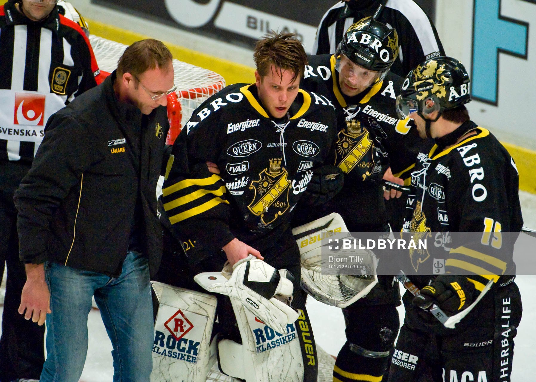 Viktor Fast, målvakt, AIK skadad. Skada