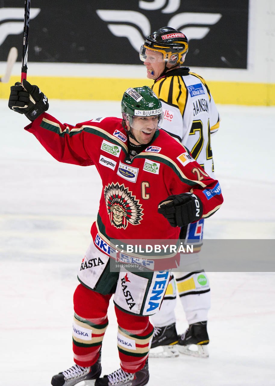 Joel Lundqvist, Frölunda, gör 3-1, jubel